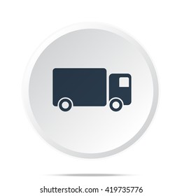 Black Delivery Truck icon on white web button