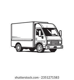 Black Delivery Van Logo Icon Illustration