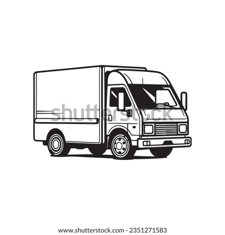 Black Delivery Van Logo Icon Illustration