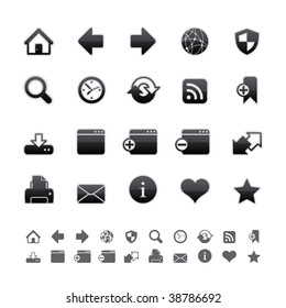Black Deluxe Icons - Web and Internet Set. Editable Vector File in Adobe Illustrator EPS 8.