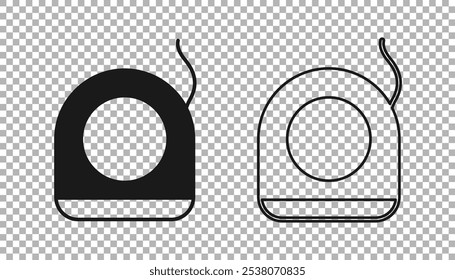 Black Dental floss icon isolated on transparent background.  Vector