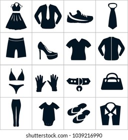 Black Department Store Clothing Icons.
