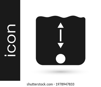 Black Depth Measurement Icon Isolated On White Background. Water Depth.  Vector