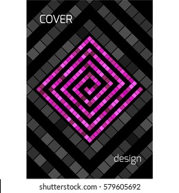 Black design Cover brochure. color geometry background. Vector abstract dark design. format A4. 