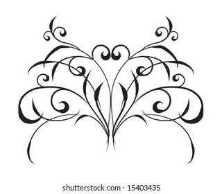 Elemento de diseño negro aislado en blanco