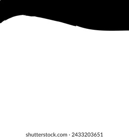 Black design element vector template, random shape, isolated curved symbol