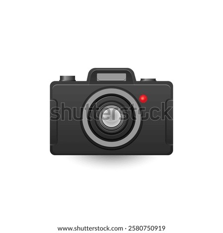 Black design flat camera. travel, photography