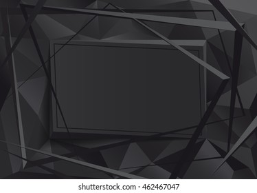 Black design frame. black abstract background