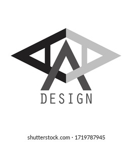 letra aaa del logo de diseño negro