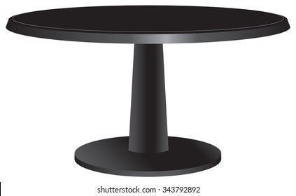Black design table with a round top.