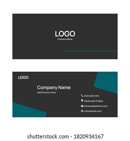 Vector de diseño negro Tarjeta de presentación Identidad corporativa simple y elegante