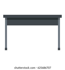 Black desk icon flat isolated on white background vector illustration