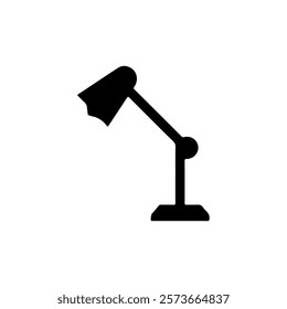 Black Desk lamp silhouette vector illustration on white background