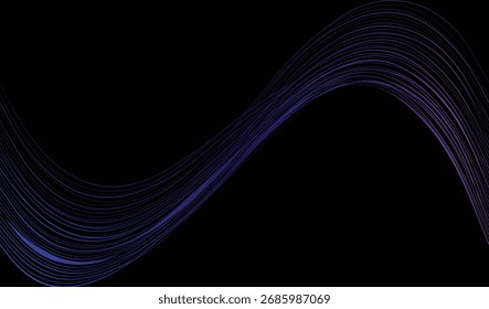 Schwarzer Desktop-Hintergrund, abstrakte violette Linien, Vektor