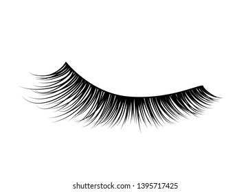 Black detailed eyelashes isolated on white