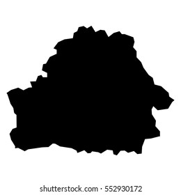 Black detailed map of Belarus. Vector EPS 10 illustration