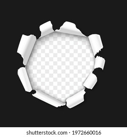 Black detailed paper hole realistic 3D vector template. Concept for Black Friday sale banner