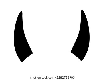 black devil horns of devilish scary monster from hell vector illustration.