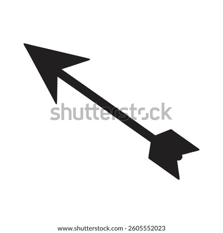 Black Diagonal Arrow Vector Graphic Icon - Pointing Up Left


