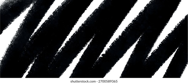 Pincel diagonal negro sobre fondo blanco. Textura seca de grunge con bordes ásperos. Patrón dinámico audaz para el diseño moderno, cartel, Anuncio o fondo