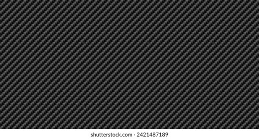 Ilustración vectorial del patrón de textura transparente de fibra de carbono diagonal negra. Tela textil, ajuste del coche o macro de tela sin fisuras kevlar cruzando el fondo de la textura.