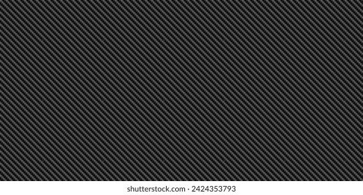 Black diagonal carbon fiber seamless texture pattern vector illustration. Textile fabric, car tuning or cloth macro seamless kevlar crisscross texture background.