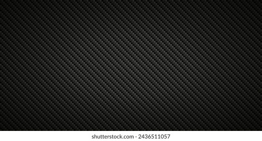 Black diagonal carbon fiber seamless texture background vector illustration. Textile fabric, car tuning or cloth macro kevlar crisscross texture background.