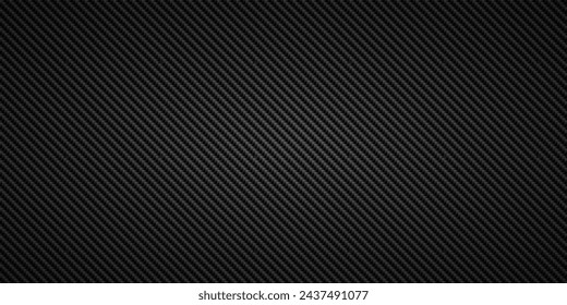 Black diagonal carbon fiber seamless texture background vector illustration. Textile fabric, car tuning or cloth macro kevlar crisscross texture background.