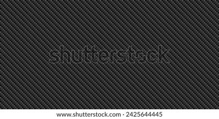 Black diagonal carbon fiber seamless texture pattern vector illustration. Textile fabric, car tuning or cloth macro seamless kevlar crisscross texture background.