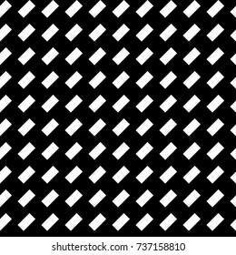 Black diagonal dashes abstract on white background. Seamless surface pattern with linear ornament. Angled broken strokes motif. Slanted stripes. Striped digital paper for print. Dashed lines vector.