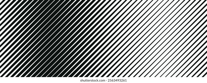 Black diagonal gradient background. Parallel slanting line. Angle of thick and thin strips. Retro manga backdrop for wallpaper, cover, website, poster.