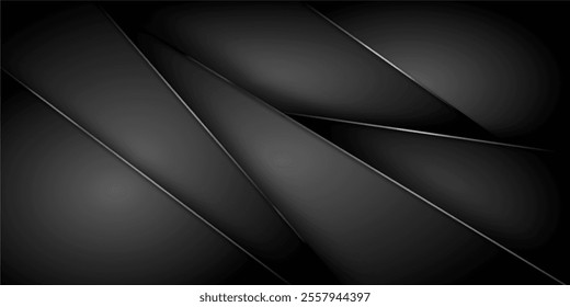 Black diagonal line architecture geometry tech abstract subtle background vector illustration.