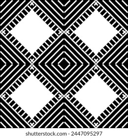 Línea diagonal negra que forma un patrón cuadrado sin costuras. Diseño de fondo gráfico de moda. Textura abstracta moderna. Plantilla monocroma para estampados, textiles, envoltura. ilustración