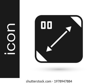 Black Diagonal measuring icon isolated on white background.  Vector