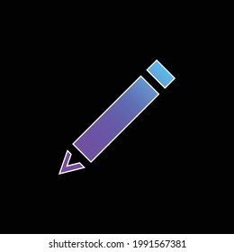 Black Diagonal Pencil blue gradient vector icon