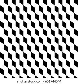 Black diagonal rhombic lines on white background. Seamless surface pattern design with diamonds ornament. Rhombuses wallpaper. Lozenge motif. Digital paper for textile print, page fill, web designing.