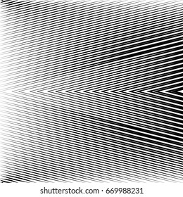 Black diagonal sharp lines abstract background. Surface pattern design with linear ornament. Stripes motif. Image with slanted rays. Digital paper, web design, textile print. Vector optical art image.