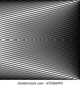 Black diagonal sharp lines abstract background. Surface pattern design with linear ornament. Stripes motif. Image with slanted rays. Digital paper, web design, textile print. Vector optical art image