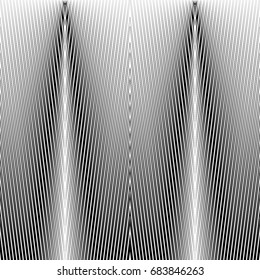 Black diagonal sharp lines abstract background. Surface pattern design with linear ornament. Stripes motif. Image with slanted rays. Digital paper with zigzag. Chevrons image. Vector optical art.