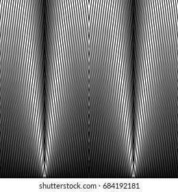 Black diagonal sharp lines abstract background. Surface pattern design with linear ornament. Stripes motif. Image with slanted rays. Digital paper with zigzag. Chevrons image. Vector optical art.