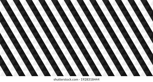 Rayas diagonales negras sobre fondo de patrón triangular gris