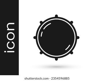 Black Dial knob level technology settings icon isolated on white background. Volume button, sound control, analog regulator.  Vector