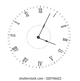 black dial on white background, classic watch, vector