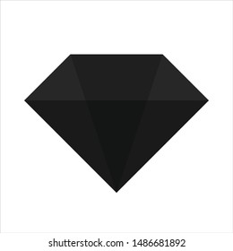 Black diamond. Crystal gem. Vector logo.