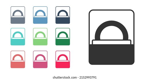Black Diamond Verlobungsring in einer Box Symbol einzeln auf weißem Hintergrund. Stellen Sie die Symbole bunt ein. Vektorgrafik