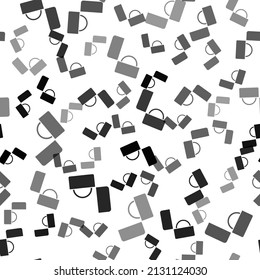 Black Diamond engagement ring icon isolated seamless pattern on white background.  Vector