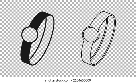 Black Diamond Verlobungsring Symbol einzeln auf transparentem Hintergrund.  Vektorgrafik