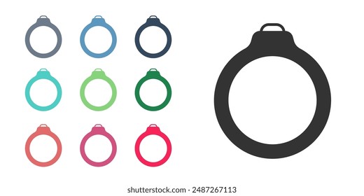 Black Diamond engagement ring icon isolated on white background. Set icons colorful. Vector