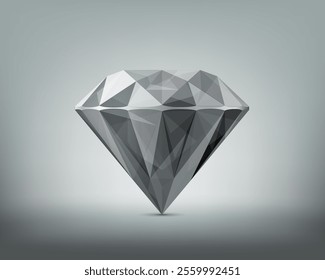 Black diamond or gem. Vector illustration