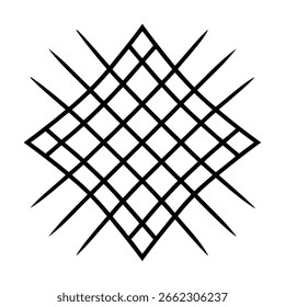 Black diamond grid with sharp points abstract geometric